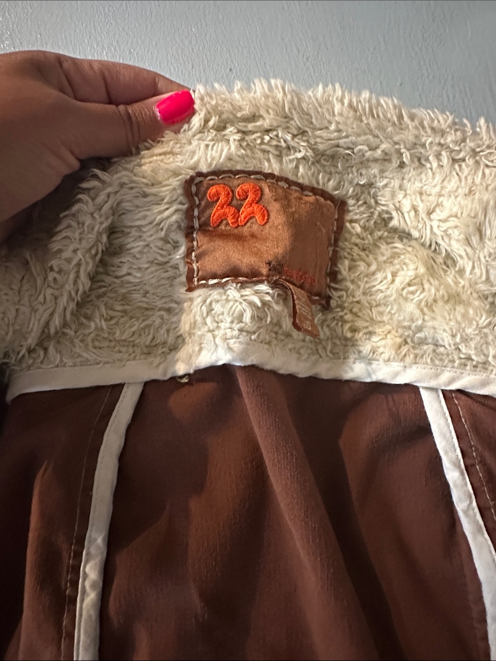 Y2K 2000s Twill Twenty Two Utility Corduroy Jacket Chocolate Brown Sherpa Small - Picture 10 of 11